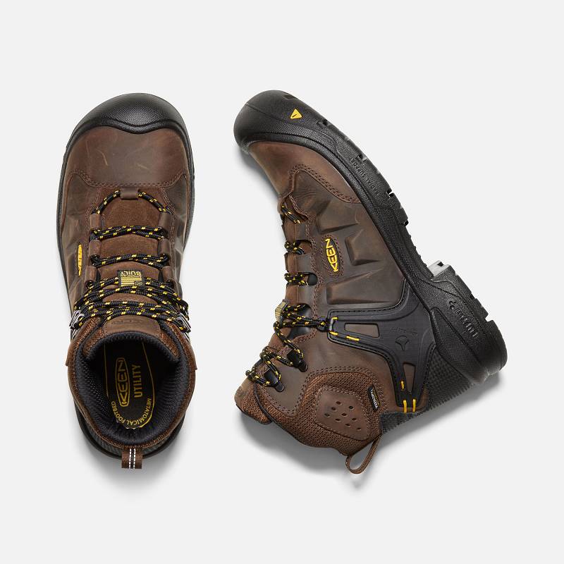 Keen Dover WP 6" Carbon-Fiber Toe Arbeitsschuhe Herren DE-48527 Dark Earth/Black - Keen Herrenschuhe